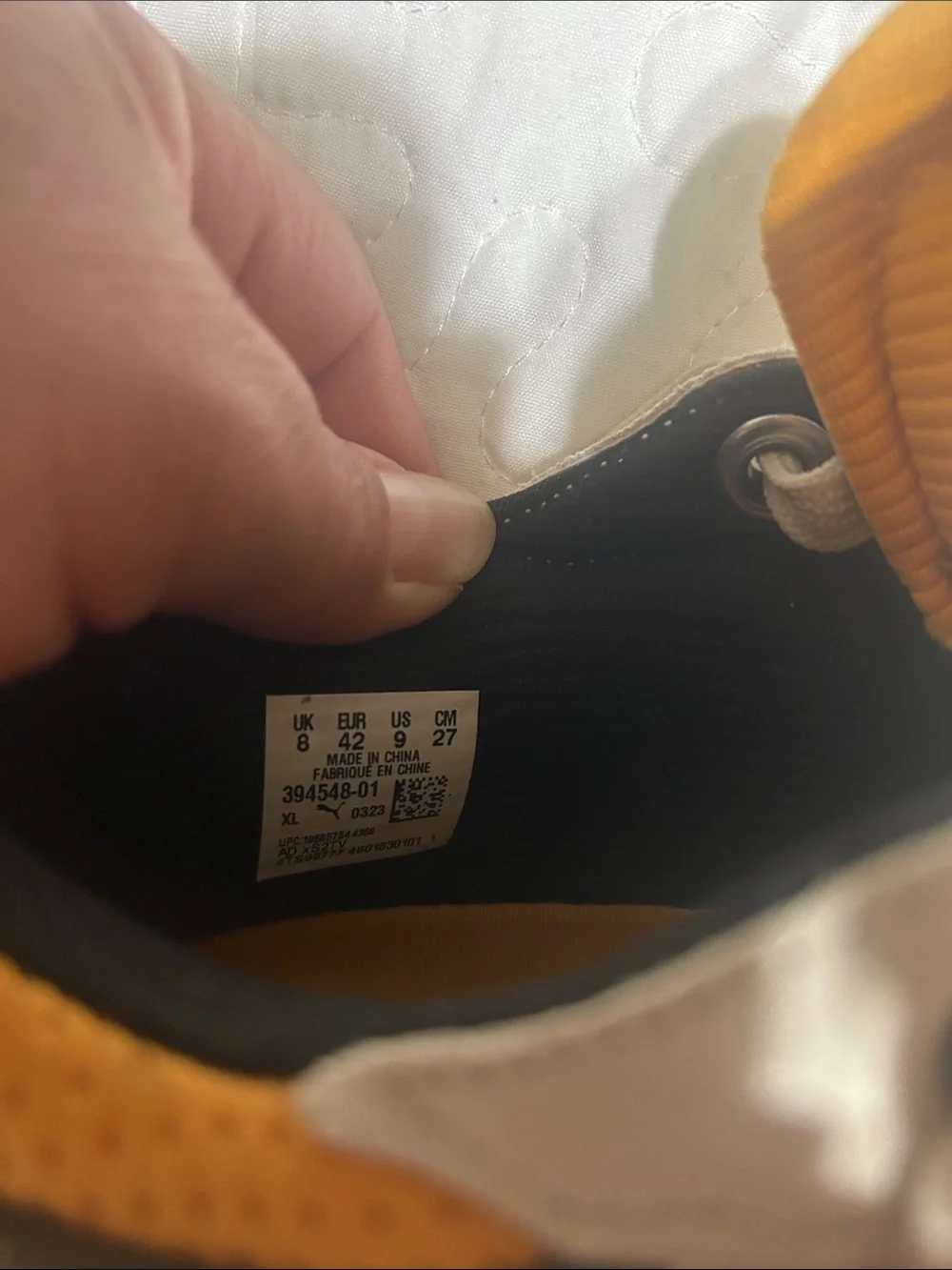 Puma Yellow White and Black Athletic Sneakers